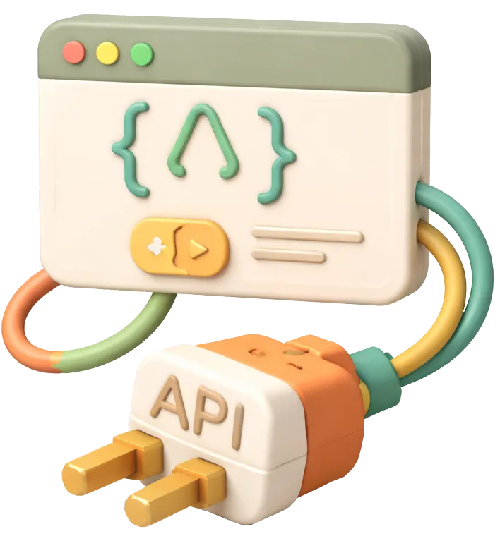 Simplified API plugin icon in clay